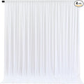 White Backdrop Curtains 4 Panels, 10 Feet Wrinkle-Free Polyester Photography Backdrop Drapes for Wedding Baby Shower Party Background Backdrop Stand- 16 X10FT (White) by WishCare