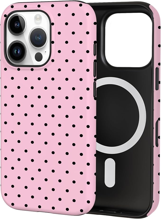 TPU Phone Case for iPhone 16 Pro Max, MagSafe Wireless Charging Compatible, Shockproof Slim Fit Protective Cover with Anti-Yellowing & Raised Camera Protection (Polka dot 4, iPhone 16 Pro Max) by Unknown