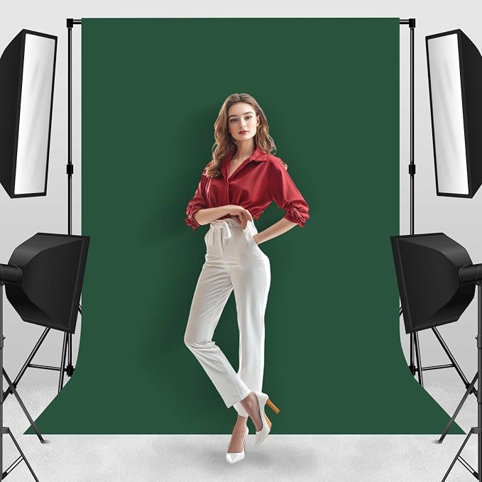 Deep Green Photo Backdrop Fabric Professional Photography Background 5x7ft | Seamless Design eliminates Wrinkle Portrait Photography Wedding Dark Theme Decorations - Image 5