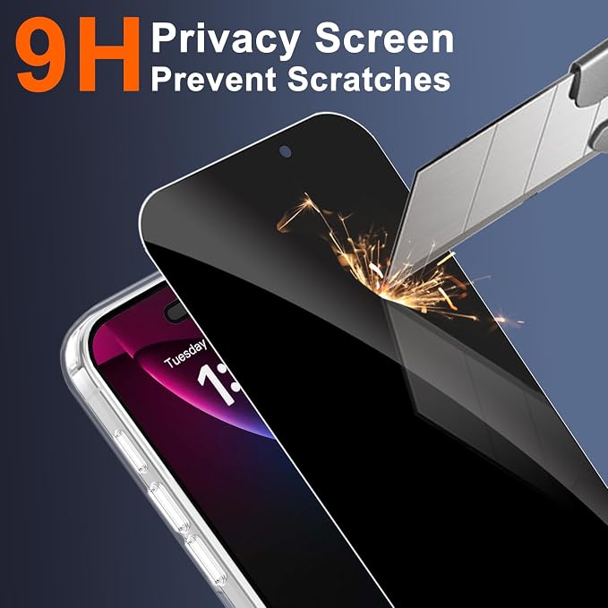 for iPhone 17 Pro Case Clear with Privacy Screen Protector | Magnetic, Compatible with MagSafe, Slim Shockproof Phone Case for 17 Pro Cover, Transparent - Image 8