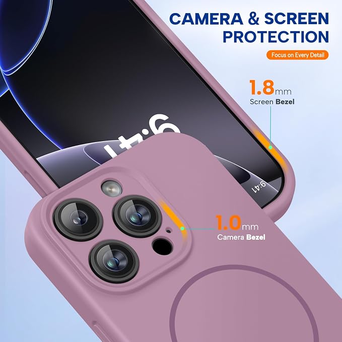 miracase Magnetic for iPhone 16 Pro Max Case, [Soft Anti-Scratch Microfiber Lining], Compatible with MagSafe, Liquid Silicone Case Shockproof Drop Protection Phone Case for 16 ProMax,Blackcurrant | Compatible with MagSafe, Soft Microfiber Lining, Premi... - Image 8