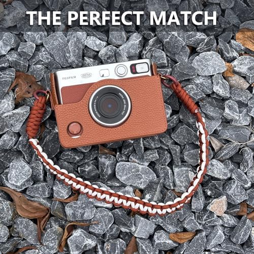 CAIYOULE EVO Camera Case for Fujifilm Instax Mini EVO,Genuine Leather Carrying Case，Includes Mini Camera Bag, Photo Album, Woven Hand Strap, Lens Cap, Screen Protector, Photo Frame - Brown - Image 3