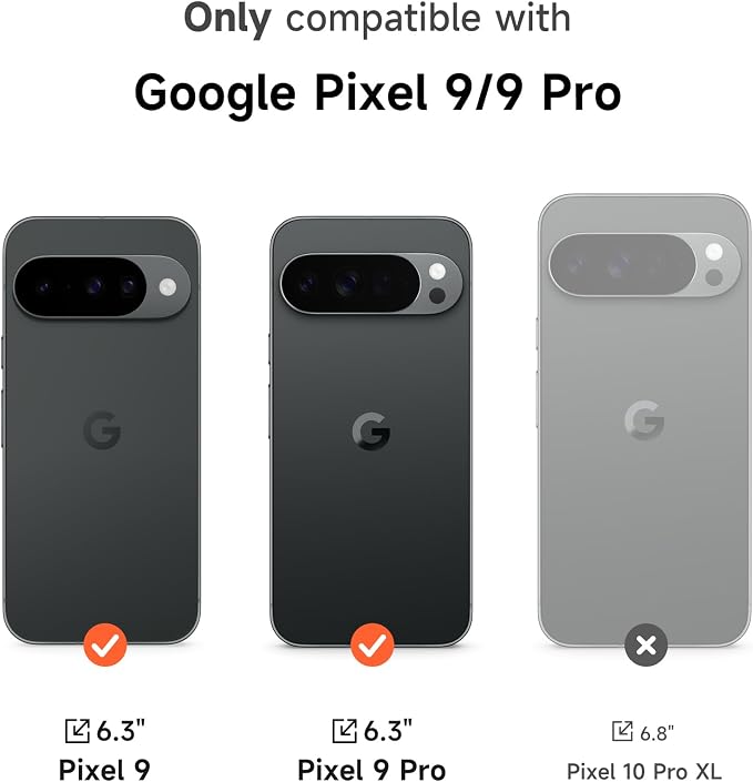 SURITCH for Google Pixel 9/9 Pro Case with 360° Rotatable Hand Strap Phone Grip Holder & Invisible Kickstand & Slide Camera Cover, Slim Rugged Shockproof Protective Cover for Pixel 9/9 Pro, Black - Image 2