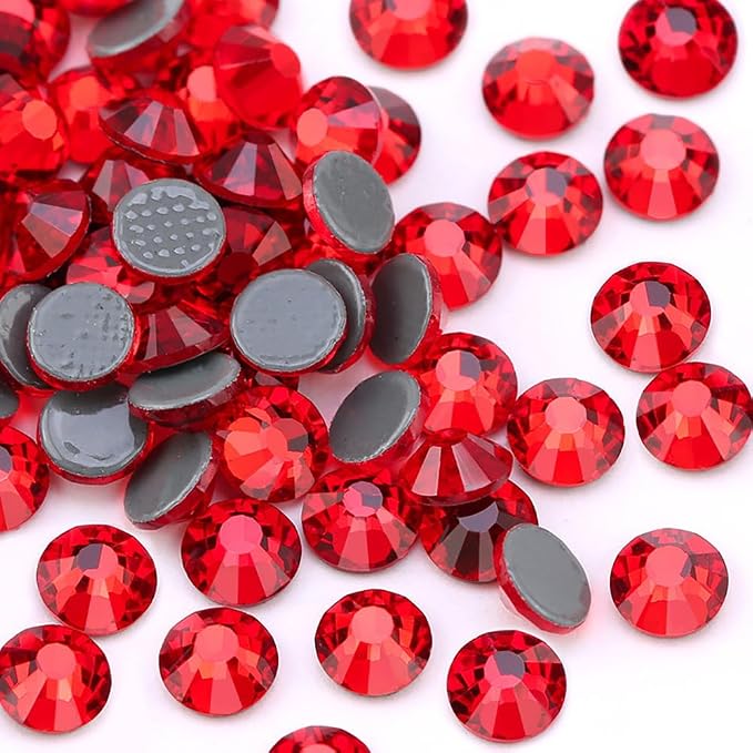 Jollin Hotfix Rhinestones Flatback Crystal Gems 2mm SS6, Red | 2880pcs Hot Fix Crystals Glass Rhinestones for Bedazzling, Crafting, Clothes, Shoes & Accessories DIY Decoration by Jollin