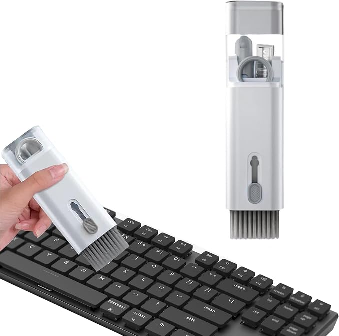 7 in 1 Laptop Cleaning Kit Keyboard Cleaner,Computer Screen Cleaning Brush Tool,Computer Tools Kit Corner Gap Duster Keycap Puller(Color:Grey) by Unknown