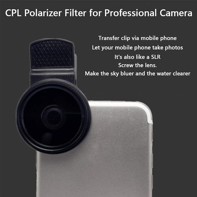 37mm CPL Phone Filter - Circular Polarizer Lens, Includes CPL Lens and Clip - Image 5