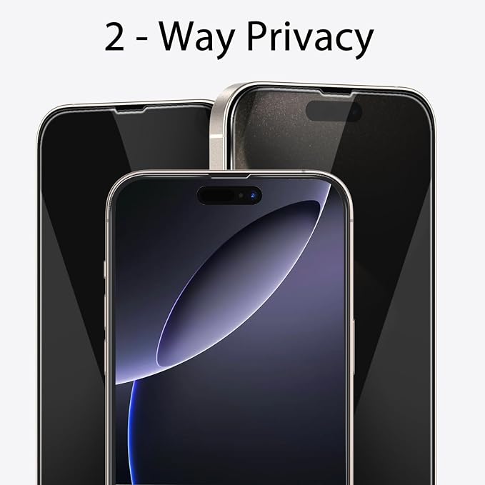 3 Pack Privacy Screen Protector for iPhone 16 Pro Max+3 Pack Camera Lens Protector with Tempered Glass,Touch Sensitive and Case Friendly - Image 3