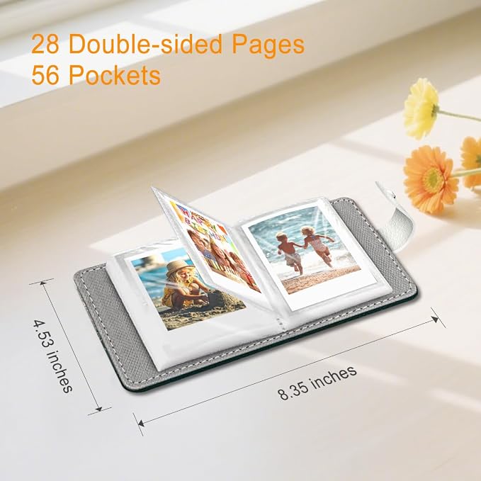 Mist Forest Small Photos Album for 2x3 Inch Films, 56 Pockets | Mini Cute Picture Book, Wallet Size, for Polaroid Fujifilm Instax Mini Instant Camera Printer, Kpop Photocard Binders Holders - Image 5