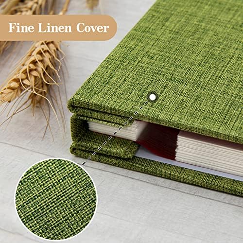 potricher Large Self Adhesive Photo Album 40 Pages, Linen cover, Green - Image 5