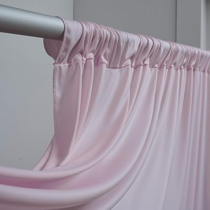 10 ft x 30 ft Baby Pink Backdrop Curtains for Parties, Wrinkle Free Light Pink Photography Backdrop Drapes for Wedding Grils Birthday Baby Shower Bridal Shower Party - Image 2