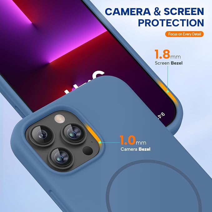 Miracase Magnetic for iPhone 15 Pro Case, Silicone, Soft Microfiber Lining - Image 4