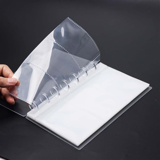 Clear Discbound Pocket Sleeves 7 Disc Sheet Protectors 20 Inner Pages PP 3.5x2.4 Pockets PET Cover Photo Card Protector Binder Album (3 Pocket - 7 Disc) - Image 5