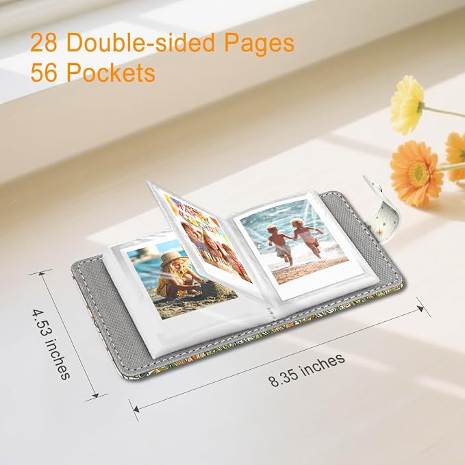 Mushroom Garden Small Photos Album for 2x3 Inch Films, 56 Pockets | Mini Cute Picture Book, Wallet Size, for Polaroid Fujifilm Instax Mini Instant Camera Printer, Kpop Photocard Binder Holders - Image 5