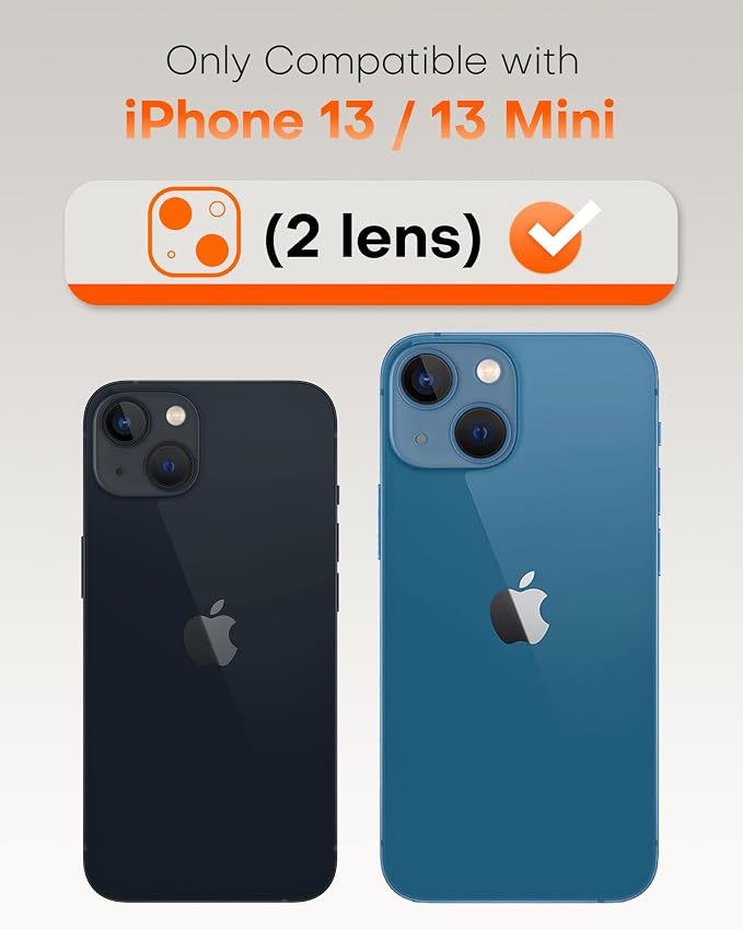 TOCOL Camera Lens Protector for iPhone 13 / iPhone 13 Mini Tempered Glass HD Individual Scratch Resistant Camera Cover Accessories Case Friendly 2 Pack（Clear） - Image 2