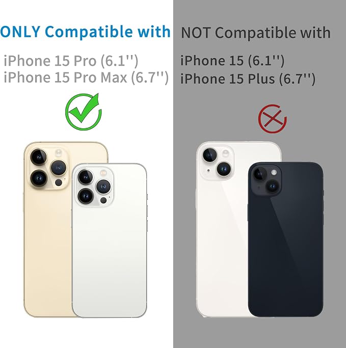 3 Pack Dengduoduo Tempered Glass Camera Lens Protector for iPhone 15 Pro 6.1" & for iPhone 15 Pro Max 6.7", Ultra HD, 9H Hardness, Anti-Scratch, Case Friendly, Easy to Install [No Affect on Night Shots] - Image 2