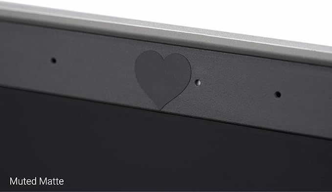 The Original Vinyl Webcam Cover Stickers | Restickable & Stackable Privacy Covers | for All Camera-endable Devices | 3-Sizes | 57 Black Hearts (Muted Matte) - Image 4