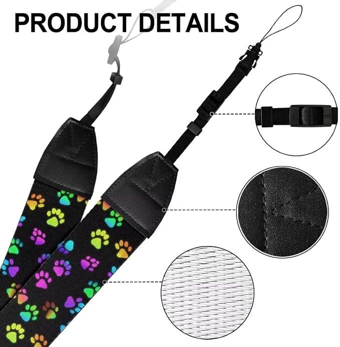 Coldinair Black Adjustable Camera Strap Universal Neck & Shoulder Soft Padded Strap for All DSLR Cameras,Binoculars - Image 7