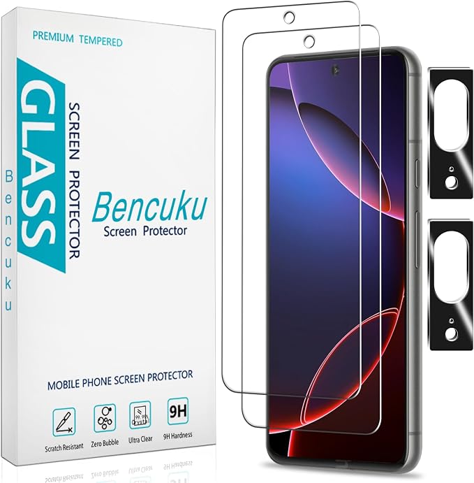 2+2 Pack Screen Protector for Google Pixel 8 Tempered Glass | with Camera Lens Protector, Anti Scratch, Bubble Free by Bencuku