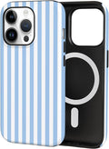 TPU Phone Case for iPhone 13 Pro Max, MagSafe Wireless Charging Compatible, Shockproof Slim Fit Protective Cover with Anti-Yellowing & Raised Camera Protection (Blue Stripe, iPhone 13 Pro Max) by Unknown