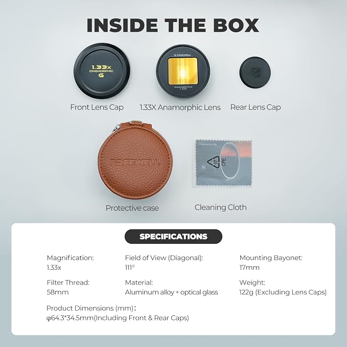 Freewell 1.33x Gold Anamorphic Lens for 17mm Mount iPhone, Samsung | Cinematic Smartphone Lens with Wide Aspect, Rich Gold Flare, and Enhanced Film Look - Image 8