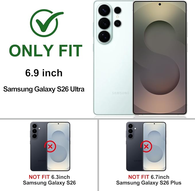 Gritup for Samsung Galaxy S26 Ultra Case: 2*Screen Protector | Slide Camera Cover | Build in 360° Rotating Ring Kickstand | Military Grade Protective Cover for Samsung S 26 Ultra, Green - Image 2