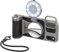 TELESIN Master Grip with C03 Selfie Light Universal for iPhone/MagSafe | Magnetic Phone Camera Grip Creator Kit Built 3200mAh Battery Wireless Charging -【Graphene Case Only For iPhone 17 Pro Max】 by telesin
