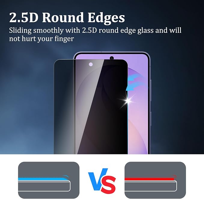 2+2 Pack Privacy Screen Protector for Samsung Galaxy S26, | With Camera Lens Protectors, 9H Tempered Glass, Anti-Spy, Case Friendly - Image 5