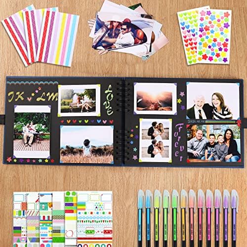 Vienrose Scrapbook Album 80 Pages 11x8 Inch Black - Image 6