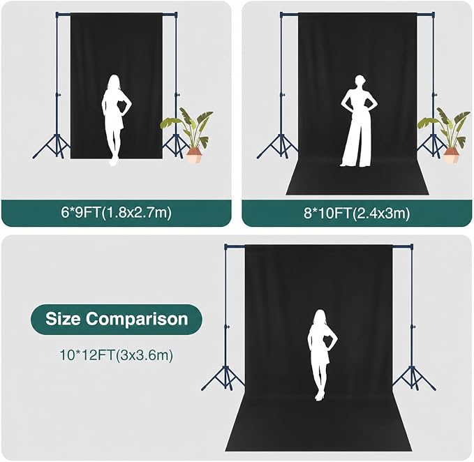 Kate 6ft×9ft Black Photography Backdrop for Studio Portraits and Video | Solid Black Cloth For Portraits, Product Photos, Videos, Streaming, Interviews, Parties And Studio Shoots. - Image 5
