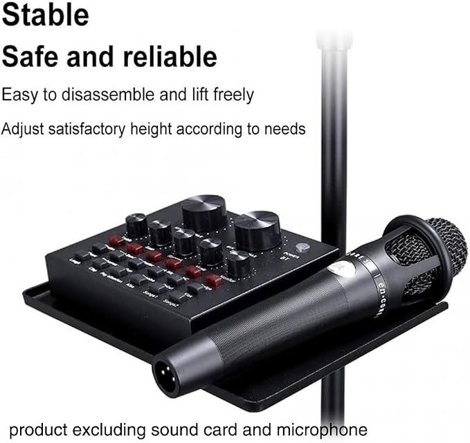 Microphone Stand Tray Mount Clamp on Rod Holders, Microphone Stand Desk with 9.44" X 6.88" for Stage, Music Sheet, Live Streaming, Recording (Stand NOT Included) Wholesale Items for Boutique - Image 6