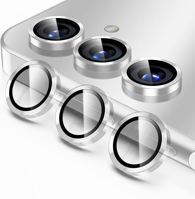 Korecase for Galaxy S25 Plus Camera Lens Protector, 9H Tempered Glass Anti Scratch Camera Screen Protector Film Shcokproof Metal Ring Lens Protector for Galaxy S25+Plus,Clear by Korecase
