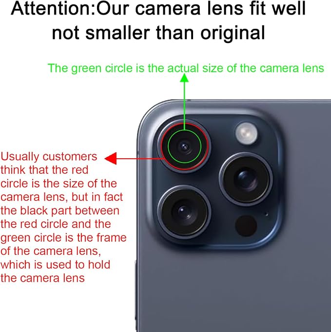 2 Set Back Rear Camera Lens Glass Replacement for iPhone 15 Pro Max with Reparing Toolkit - Image 8