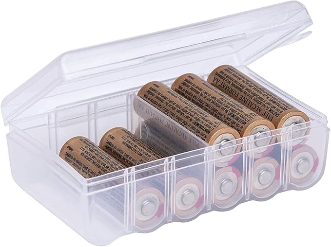 Dial Industries Battery Storage Organizer Case, Holds 12 AA | Keeps loose batteries sorted and easy to find, Compact size fits drawers or closets, Great for home or office use by DialIndustries