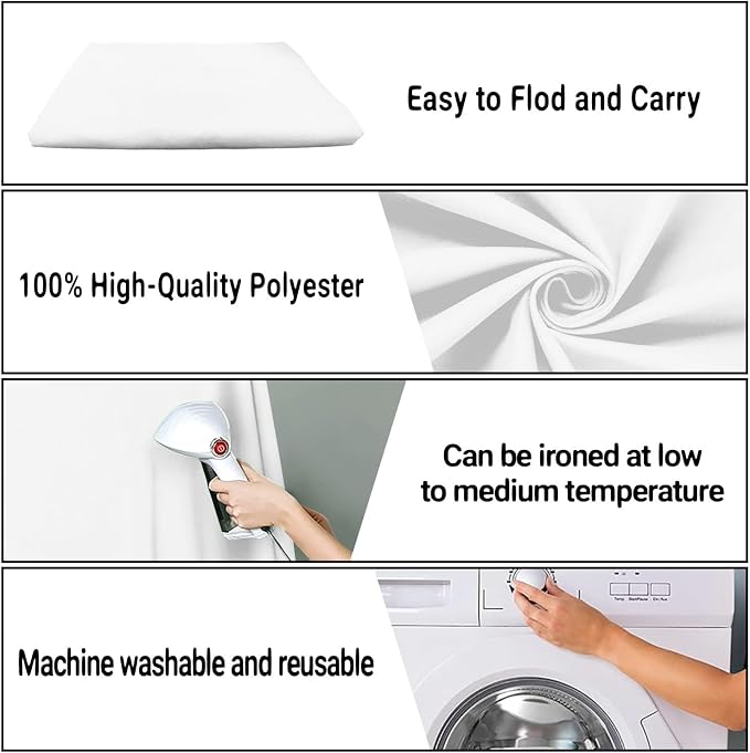 White Photography Backdrop for Photoshoot, Fabric 8x10ft | Polyester Studio Photo Backgrounds, Non Reflective, Easy to Hang, for Portrait Shoot, Product, Party Decor, Video Creation - Image 7