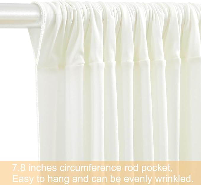 10 Panels Ivory Backdrop Curtains for Wedding Party Wrinkle Free Backdrops Curtain Drapes Fabric Decorations Photo Back Drop Cloth for Baby Shower Photography Stage Reception 50ft(W) x 12ft(H) - Image 6