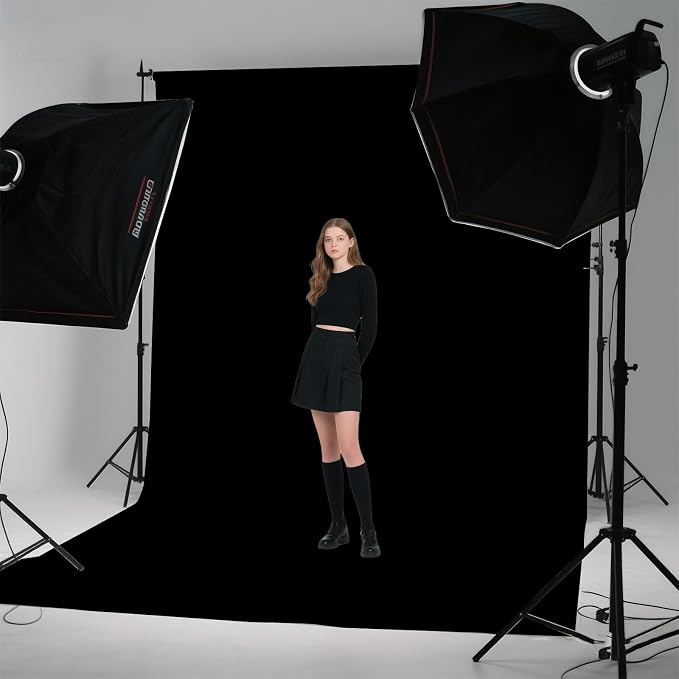 Black Photo Backdrop for Photoshoot Background Photography 10x10ft | Polyester, Portrait Product Party Photographic, Video Live Streaming - Image 4