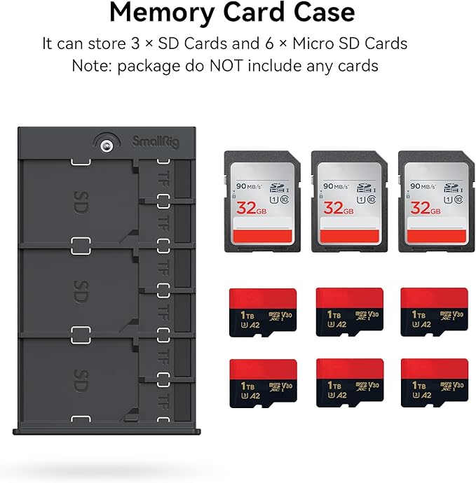 SMALLRIG Memory Card Case Holder Anti-Shock Anti-Fall and Scratch Suitable for SD/Micro SD/SIM Cards for Photography Enthusiasts - 2832B | Anti-Shock, Anti-Fall, Scratch-Resistant, Suitable for Photographers- 2832B - Image 2