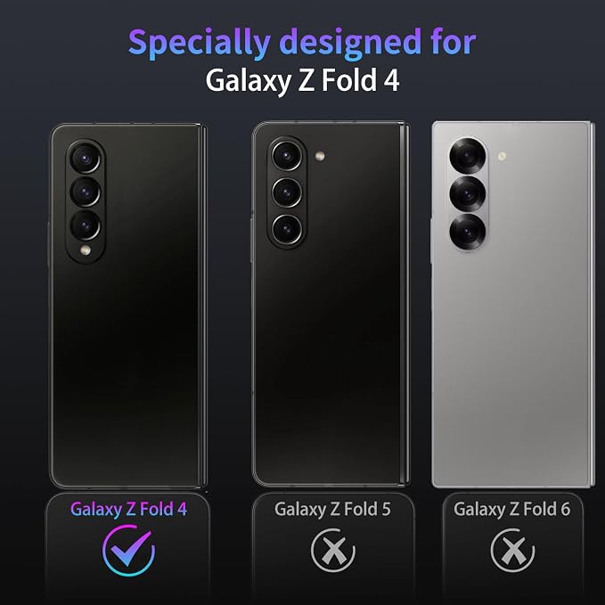 Camera Lens Protector for Samsung Galaxy Z Fold 4,1 Pack | Tempered Metal Glass Camera Cover, HD Clear Anti-Scratch Lens Screen Protector Film,Case Friendly,Colorful Titanium - Image 2