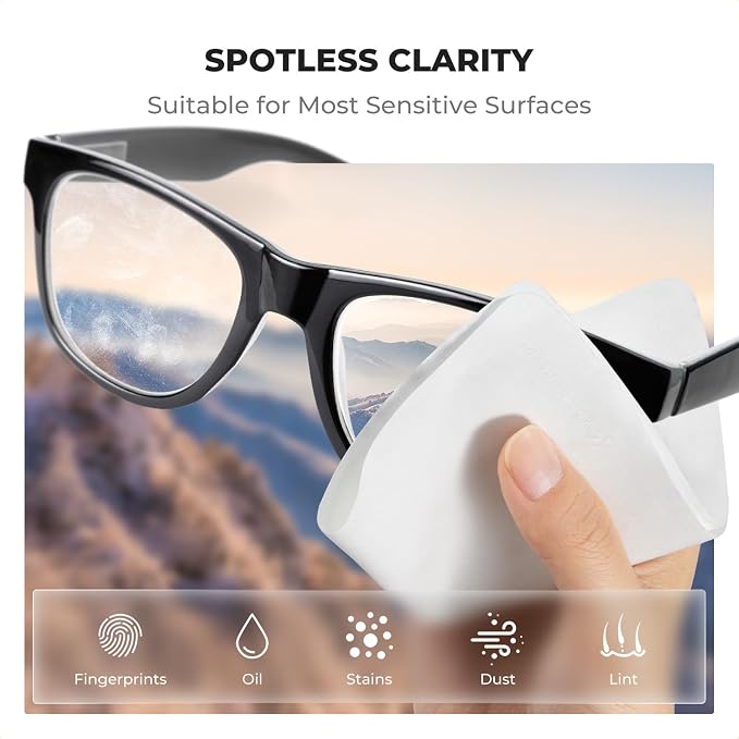 K&F CONCEPT Microfiber Lens Cleaning ClothX20,Glasses Cleaning,High Density | Individually Packaged,Percision Cleaning,Washable And Reusable,for Eyeglasses,Camera Lens,Screen Cleaning,White & Grey,MC01 - Image 2