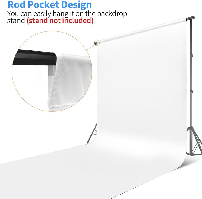 HEMMOTOP White Photo Backdrop, 10x20 ft Large Photography Screen Backdrops | Polyester Fabric Cloth, Non Reflective, Seamless, Ideal for Photoshoot, Video Recording, Studio, Birthday, Wedding Party - Image 5