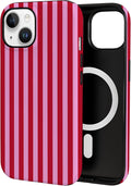 TPU Phone Case for iPhone 15, MagSafe Wireless Charging Compatible, Shockproof Slim Fit Protective Cover with Anti-Yellowing & Raised Camera Protection (Stripes 4, iPhone 15) by Unknown