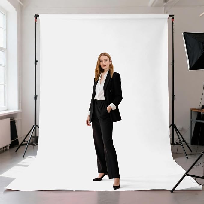 White Photography Backdrop for Photoshoot, Fabric 6x9ft | Polyester Studio Photo Backgrounds, Non Reflective, Easy to Hang, for Portrait Shoot, Product, Party Decor, Video Creation - Image 2