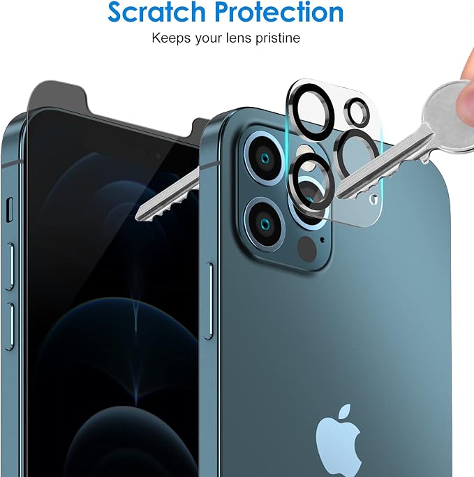 JETech Privacy Screen Protector for iPhone 12 Pro, 2+2 Pack | with Camera Lens Protector, Anti-Spy 9H Tempered Glass, Fingerprint ID Compatible - Image 6