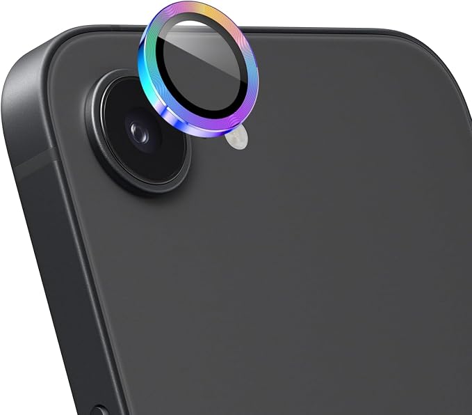 Camera Lens Protector for iPhone 17e,1 Pack | Tempered Metal Glass Camera Cover, HD Clear Anti-Scratch Lens Screen Protector Film,Case Friendly,Colorful Titanium by Unknown