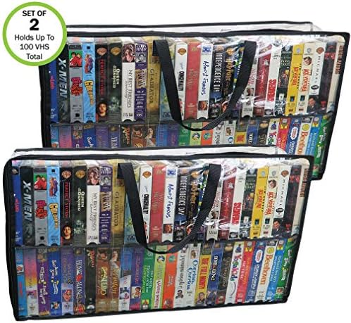 Evelots VHS Storage Bags, 2 Pack, Holds 100 VHS Tapes - Image 2