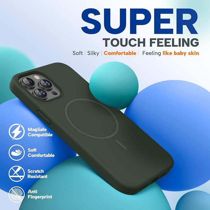 Miracase Silicone for iPhone 12 Pro Max Case, Dark Green | Soft Anti-Scratch Microfiber Lining, Premium Silicone Cover Shockproof Drop Protection Phone Case for 12 Pro Max - Image 4