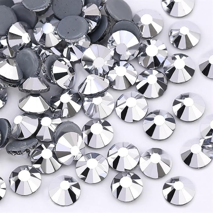 Jollin Hotfix Rhinestones Flatback Crystal Gems 4.8mm SS20, Silver Hematite | 1440pcs Hot Fix Crystals Glass Rhinestones for Bedazzling, Crafting, Clothes, Shoes & Accessories DIY Decoration - Image 2