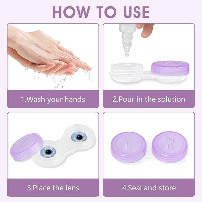 36 Pack Contact Lens Cases Bulk, Transparent Cute Contact Lens Case for Home & Travel, 6 Color (36) - Image 7