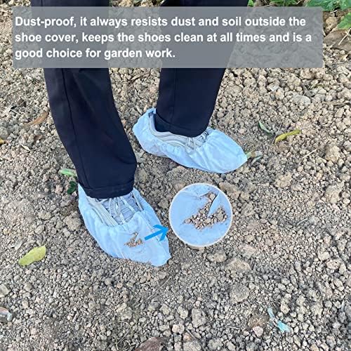 Shoe Covers Disposable,200Pack（100 Pairs）Boot Covers Waterproof Non Slip -Resistant One Size Fits Most for Rain Cleaning Indoor Floor Protection,White - Image 6