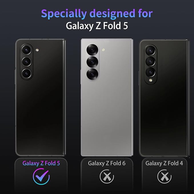 Camera Lens Protector for Samsung Galaxy Z Fold 5,1 Pack | Tempered Metal Glass Camera Cover Film,HD Clear,Anti-Scratch Lens Screen Protector Film,Case Friendly,Black Titanium - Image 2